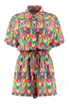 Valentino Optical Print Playsuit In Red