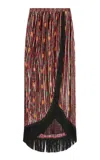 Valentino Printed Silk Midi Skirt
