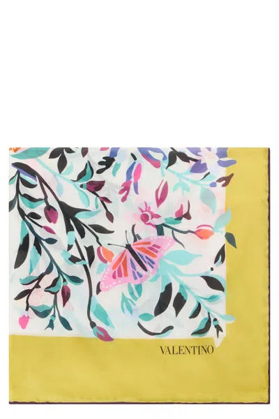 Valentino Printed Silk Scarf In Multi