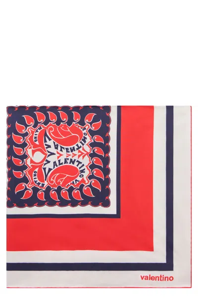Valentino Printed Silk Scarf In Multi