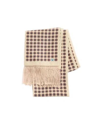 VALENTINO VALENTINO GARAVANI PATTERNED FRINGE DETAILED SCARF