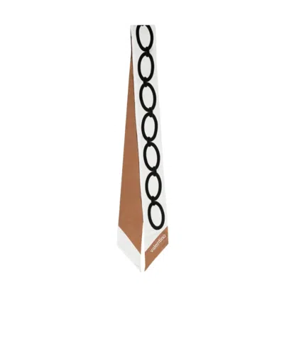 Valentino Printed Silk Scarf In White