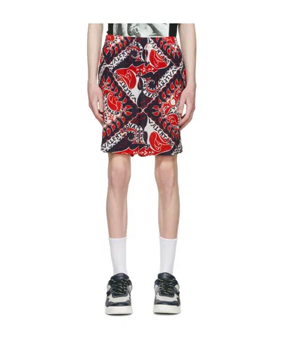 Valentino Printed Silk Shorts In Multicolor