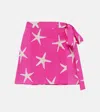 Valentino Printed Silk Wrap Skirt In Pink