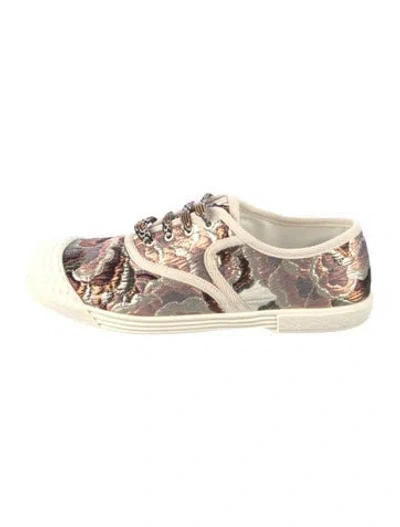 Pre-owned Valentino Garavani Printed Sneakers In Gold