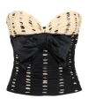 Valentino Printed Strapless Silk Chiffon Top In Black