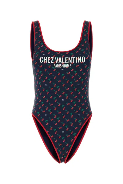 VALENTINO PRINTED STRETCH NYLON SWIMSUIT