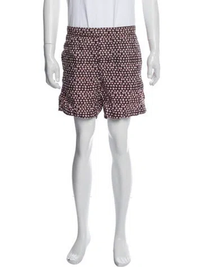 Pre-owned Valentino Printed Swim Trunks In White