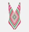 Valentino Printed Swimsuit In Multicolor