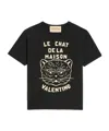 Valentino Garavani T-shirt With Le Chat De La Maison Print In Black
