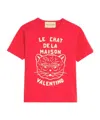 Valentino Garavani T-shirt With Le Chat De La Maison Print In Red