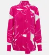 Valentino Shirt Pattern In Crepe De Chine In Pink