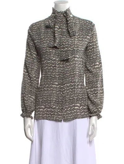 Pre-owned Valentino Printed Turtleneck Sweatshirt In Black