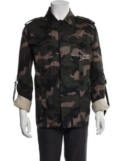 Pre-owned Valentino Printed Utility Jacket In Green