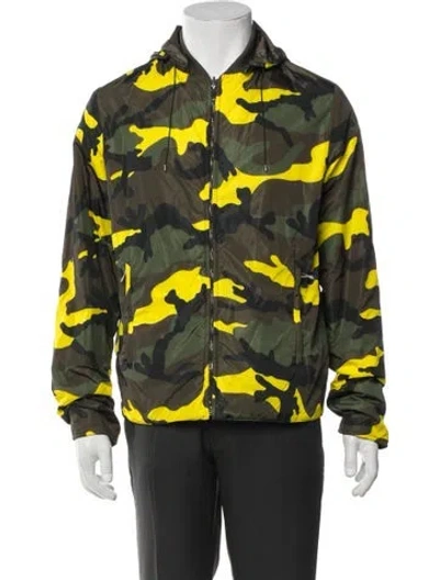 Pre-owned Valentino Printed Utility Jacket In Green