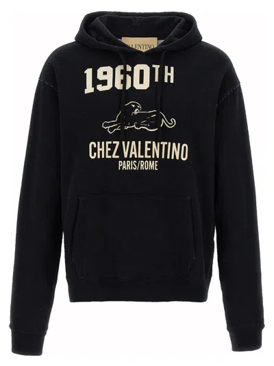 VALENTINO PRINTED VALENTINO GARAVANI HOODIE SWEATSHIRT BLACK