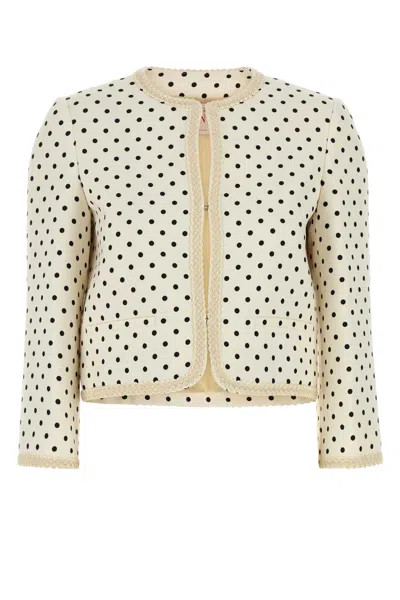 Valentino Supergran Polka Dot Printed Blazer In White