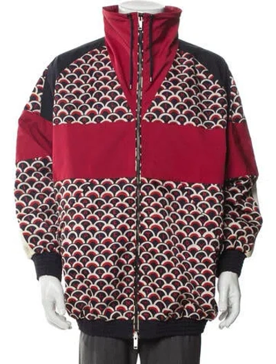 Pre-owned Valentino Printed Windbreaker In Red