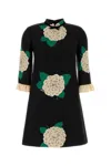 Valentino Apres Lhiver Macro Ortensia Mini Dress With Bow In Multi