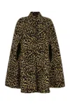 Valentino Animal-print Wool Cape In Multi