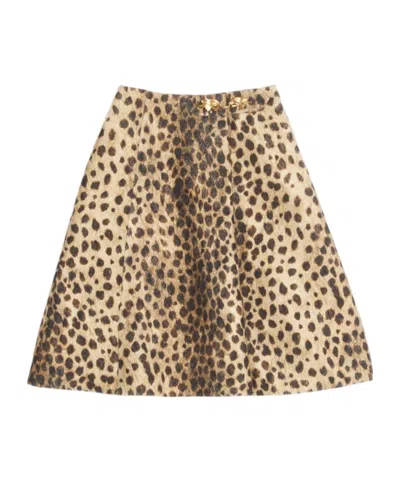VALENTINO VALENTINO JAGUAR SPOTS ANIMAL PRINTED A-LINE SKIRT