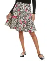 VALENTINO VALENTINO PRINTED WOOL SKIRT