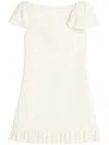 Valentino Ruffled Wool And Silk-blend Crepe Mini Dress In White