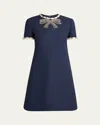 Valentino Knee Length Dress Short Sleeves In Blue