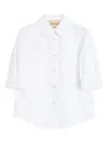 Valentino Chemise En Popeline De Coton Femme Blanc Optique 48