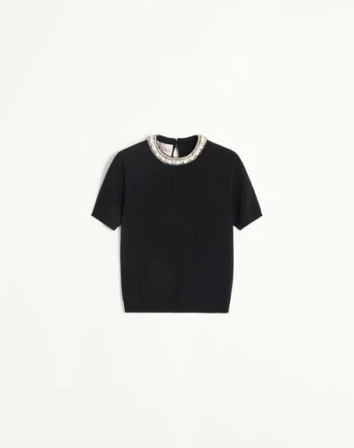 VALENTINO VALENTINO EMBROIDERED SWEATER WOMAN BLACK XS