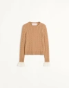 Valentino Pull En Cachemire Femme Camel/ivoire Xs