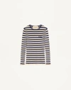 Valentino Cotton Jumper Woman Birch/provence Blue/birch S In Bouleau/bleu Provence/bouleau