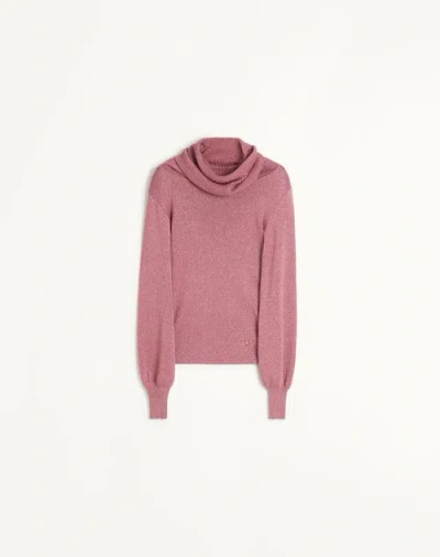 Valentino Pull En Lurex Femme Rose Xs