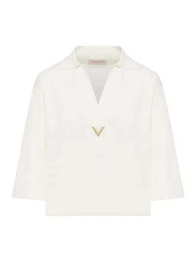 Valentino Pull Solid Wool In Avorio