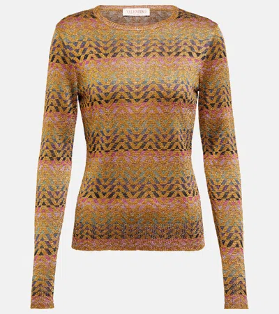 Valentino Pullover Aus Jacquard-strick In Multicolor