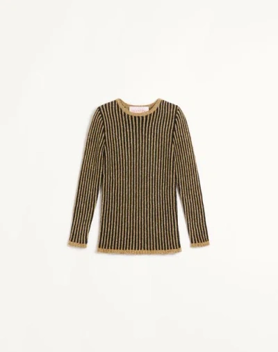 Valentino Lurex Sweater In Black/gold