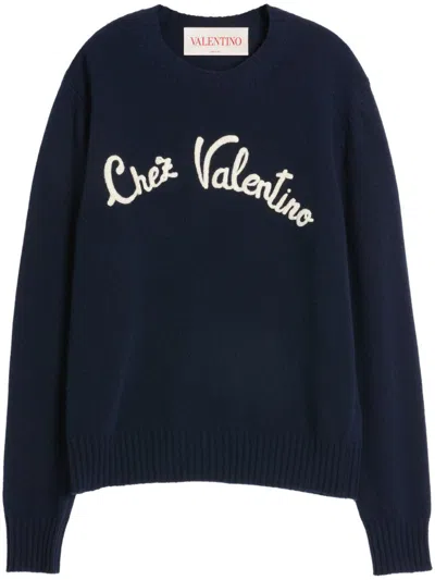 VALENTINO LOGO-EMBROIDERY JUMPER