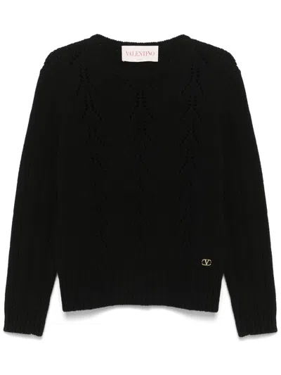 Valentino Pullover Mit Vlogo Signature In Schwarz