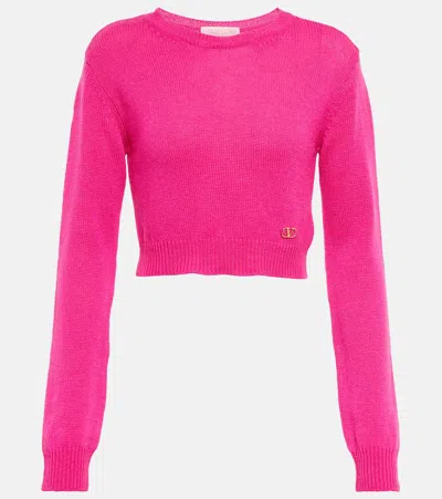 Valentino Pullover Vlogo Aus Kaschmir In Pink