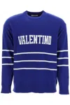 VALENTINO VALENTINO PULLOVER WITH JACQUARD LETTERING LOGO MEN