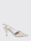 Valentino Bowow 85 Leather Slingback Pump In White