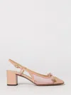 Valentino Garavani Valet Du Roi Slingback Pump In Mesh And Kidskin 60mm Woman Pink 42 In Multi