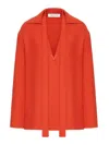 Valentino Vlogo Silk Blouse In Orange