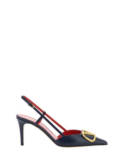 Valentino Garavani Vlogo Signature Calfskin Slingback Pump 80mm In Black