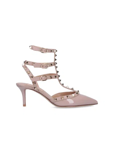 Valentino Garavani Rockstud Patent Leather Slingback Pumps In Pink