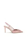 Valentino Vlogo Signature Pointed Toe Slingback Pumps In Pink