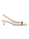 Valentino Bow Detail 45 Leather Slingback Pump