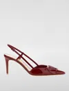 Valentino Patent Leather Slingback Pumps With Stiletto Heel In Burgundy