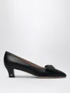 Valentino Bowow 45 Laminated Leather Pumps In Black
