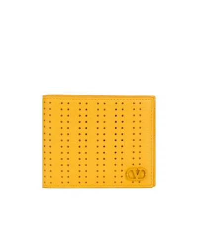 Valentino Garavani Punch Wallet In Yellow